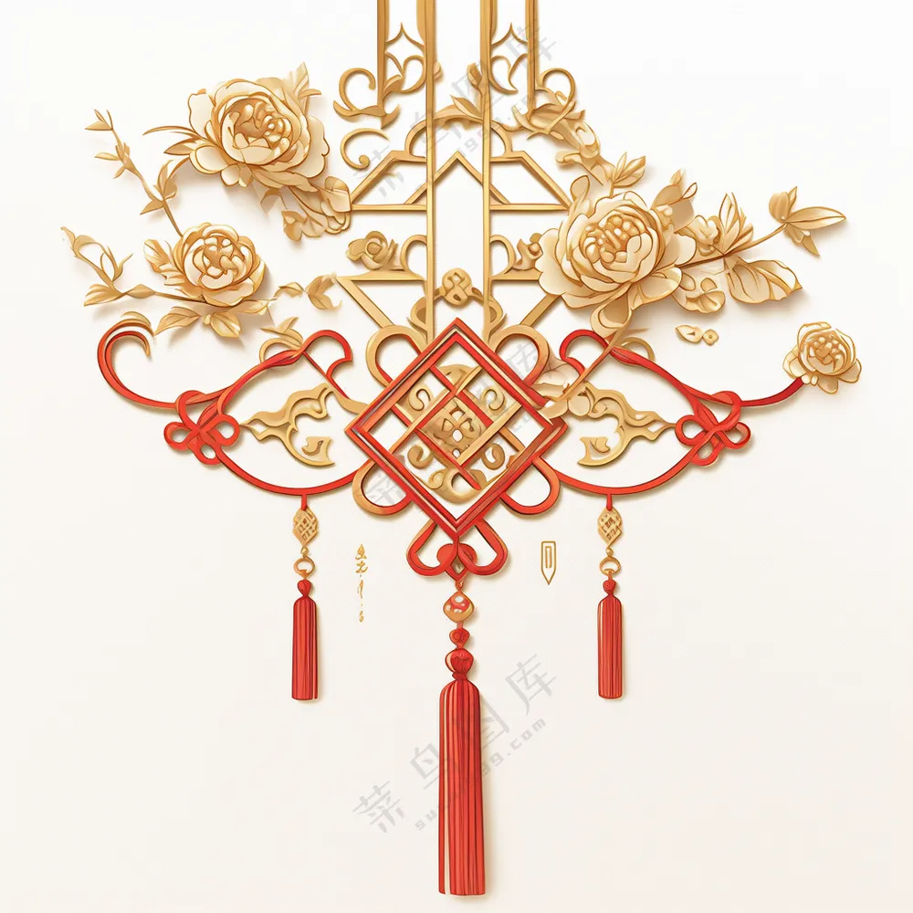 金红色中国风中国结元素