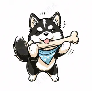 小狗宠物动物卡通插画免抠