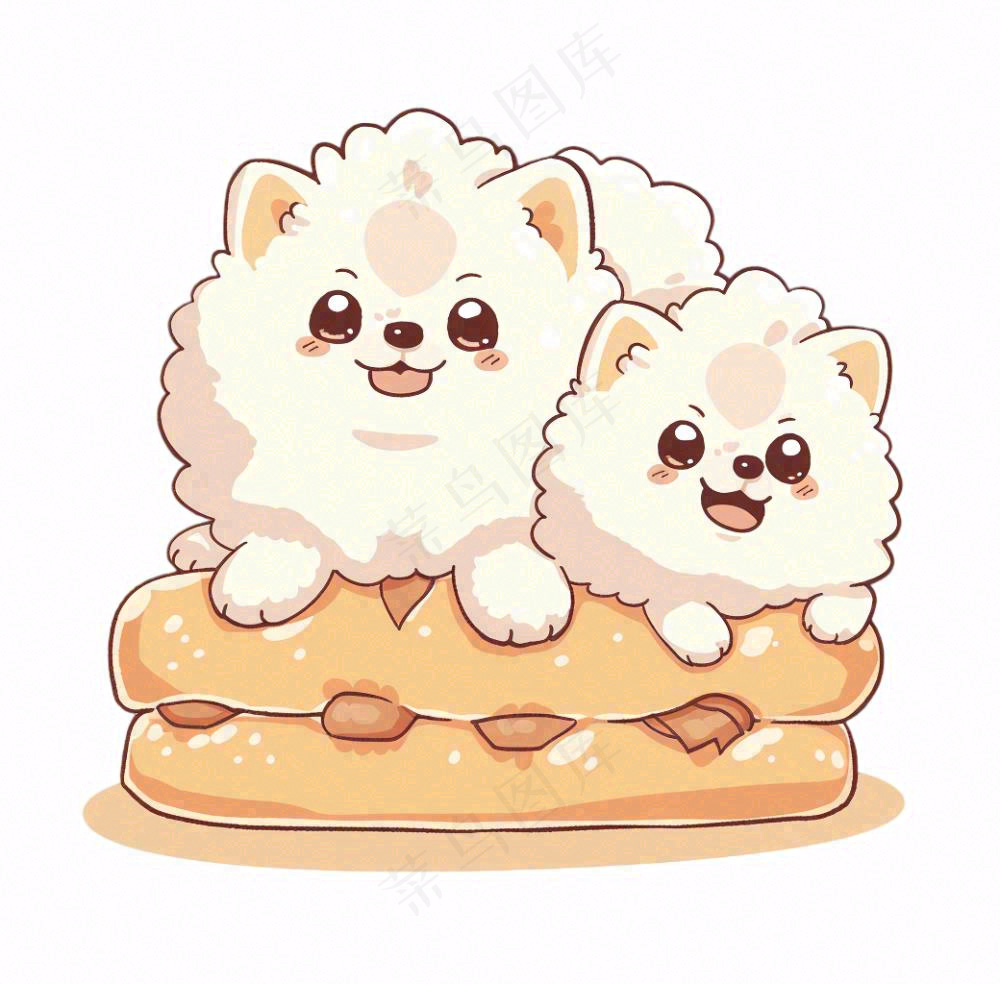 小狗宠物动物卡通插画免抠