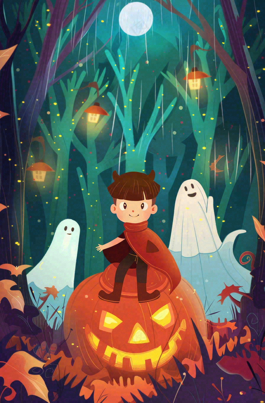 万圣节南瓜灯捣蛋恐怖背景