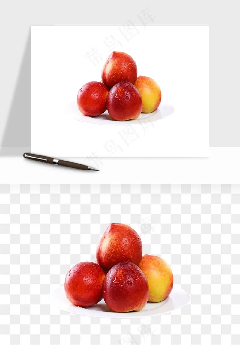 桃子油桃黄桃水果png免抠