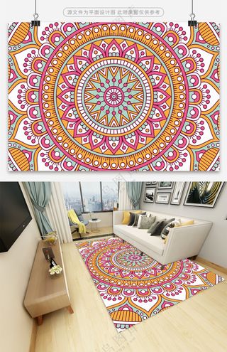 创意古典数码印花地毯