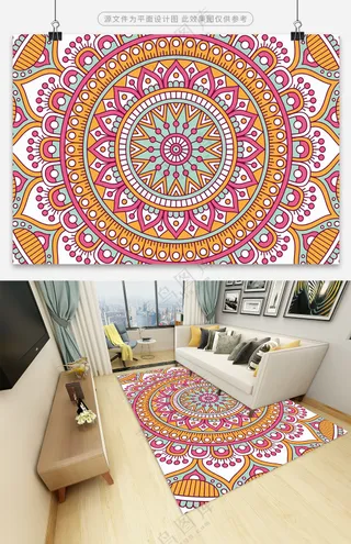 创意古典数码印花地毯