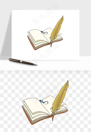 复古羽毛笔png免抠