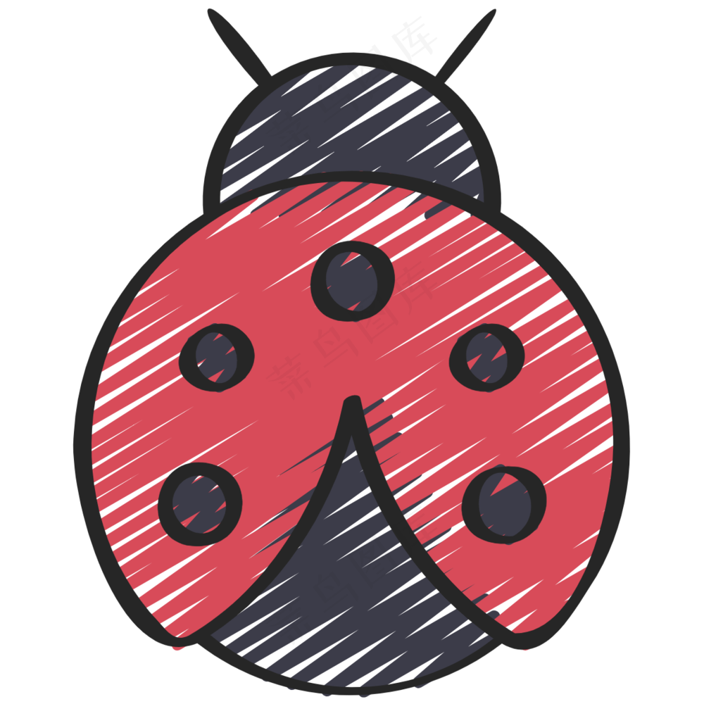 七星瓢虫 铅笔手绘图标 icon