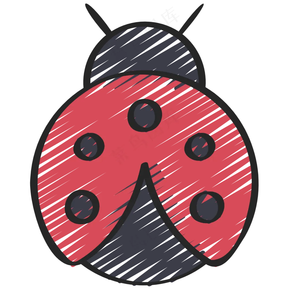七星瓢虫 铅笔手绘图标 icon