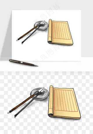 笔墨纸砚文房四宝png免抠