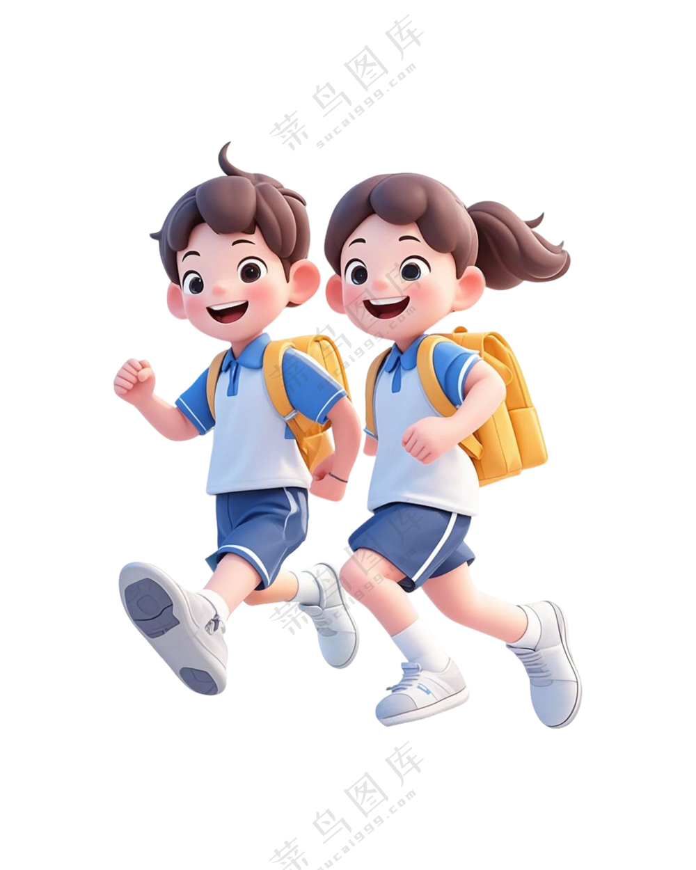 卡通3D小学生 免抠Png元素