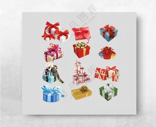 彩色礼物丝带广告设计