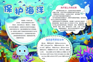 保护海洋手抄报保护海洋手抄设计海报
