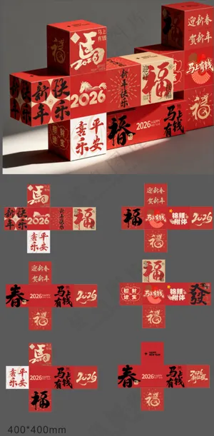 2026马年新年美陈氛围盒子