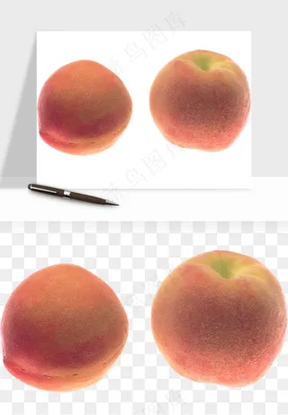 桃子油桃黄桃水果png免抠