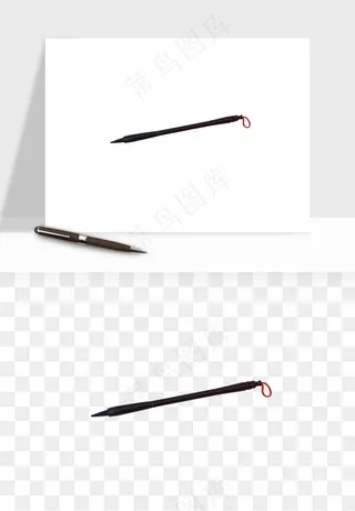 中式砚台毛笔书法png免抠