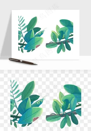 植物花卉边框装饰png免抠