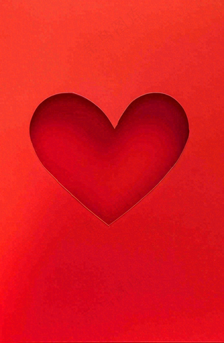 红色立体爱心镂空插画母亲节七夕背景