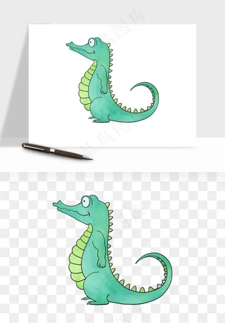 手绘鳄鱼png免抠