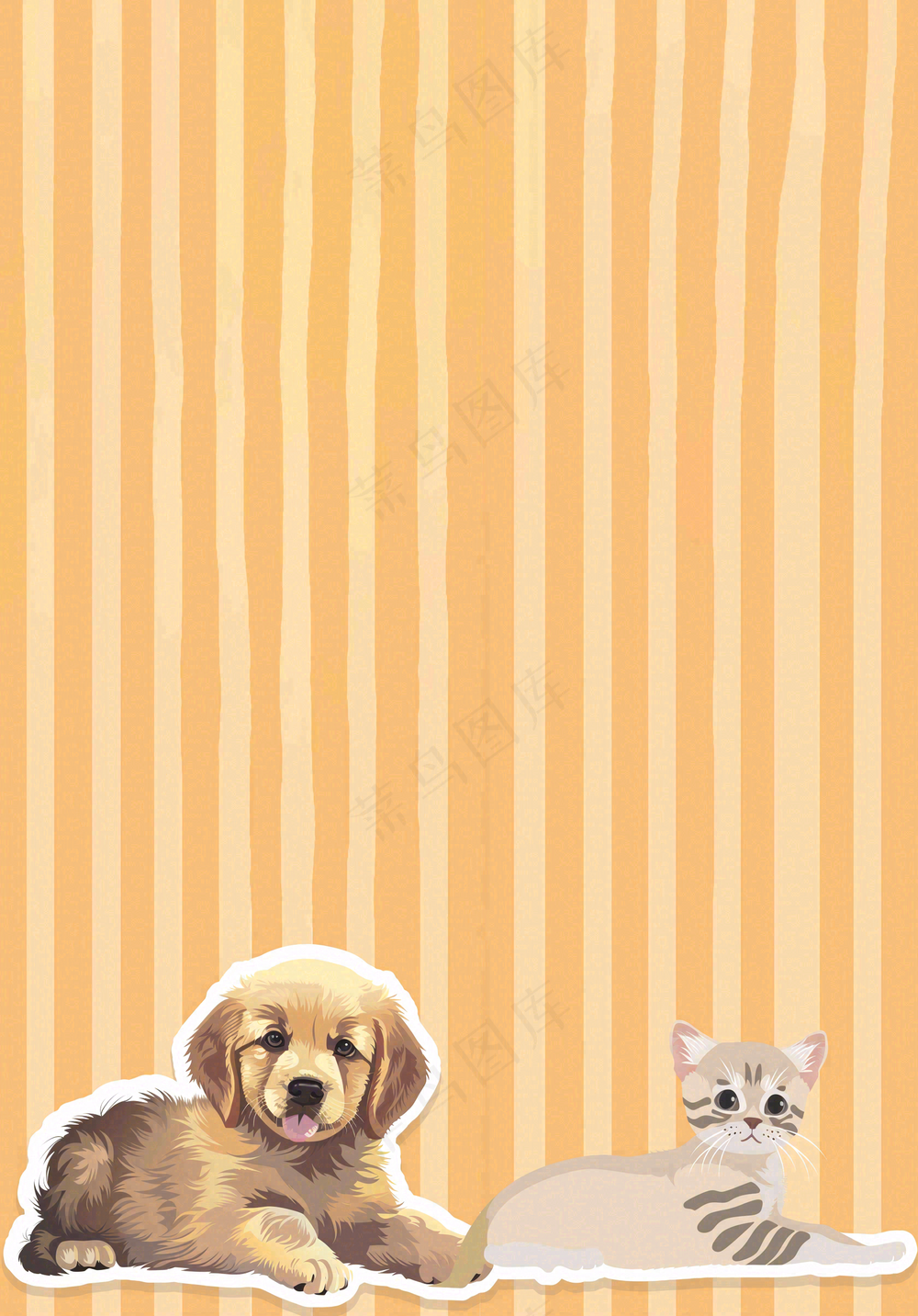 宠物常识宠物攻略猫狗卡通插画背景