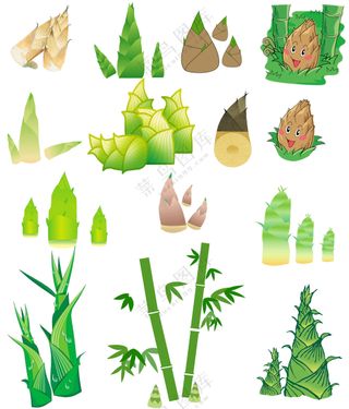 竹笋一柱擎天节节高升元素合集
