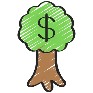 金钱之树 铅笔手绘图标icon