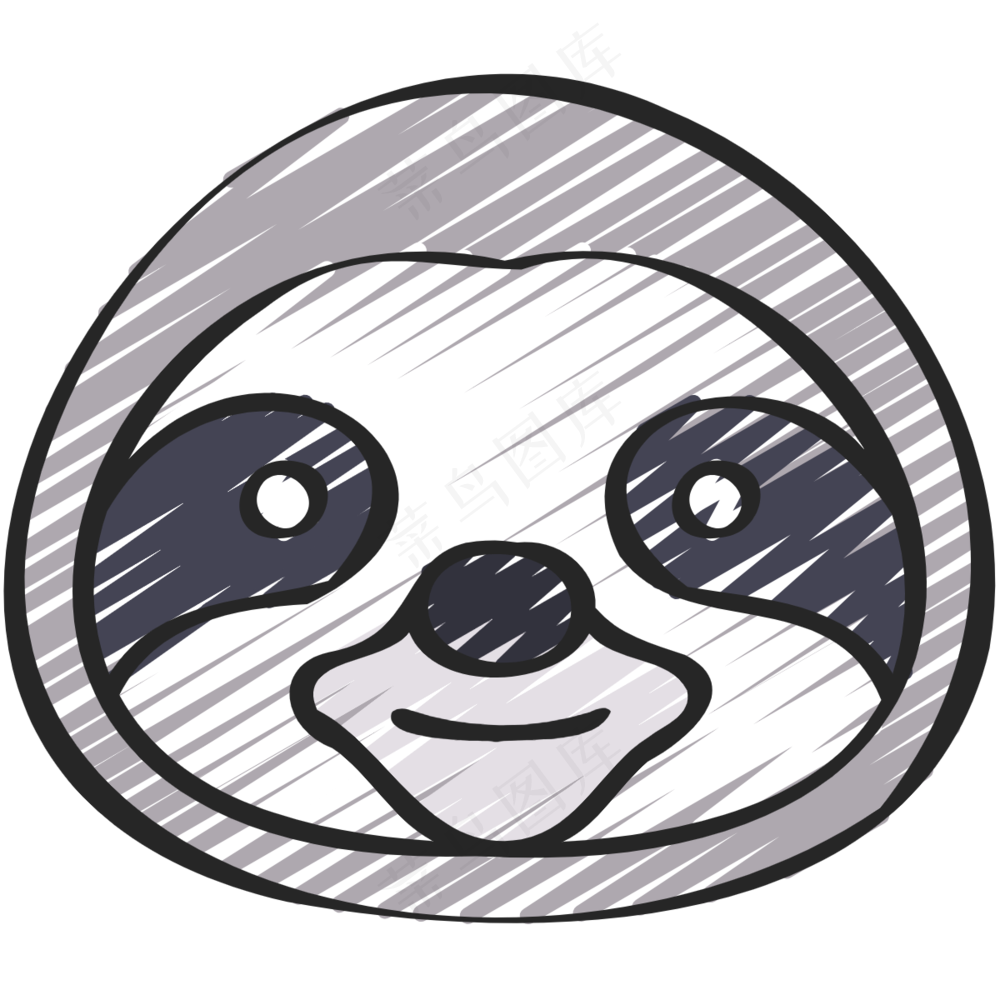 可爱树懒头像 铅笔手绘图标icon