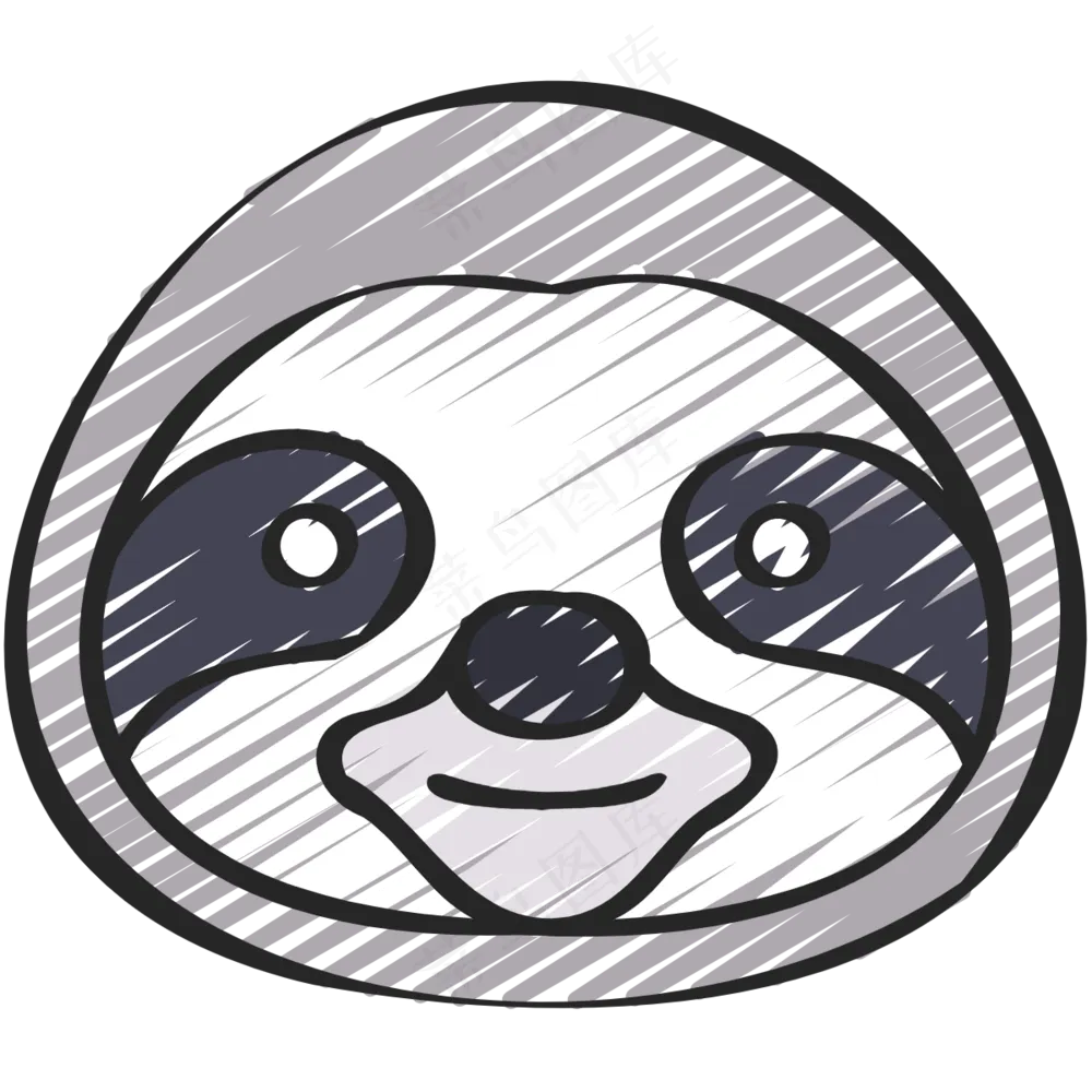 可爱树懒头像 铅笔手绘图标icon