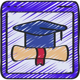 线上教育 函授学历 铅笔手绘图标icon