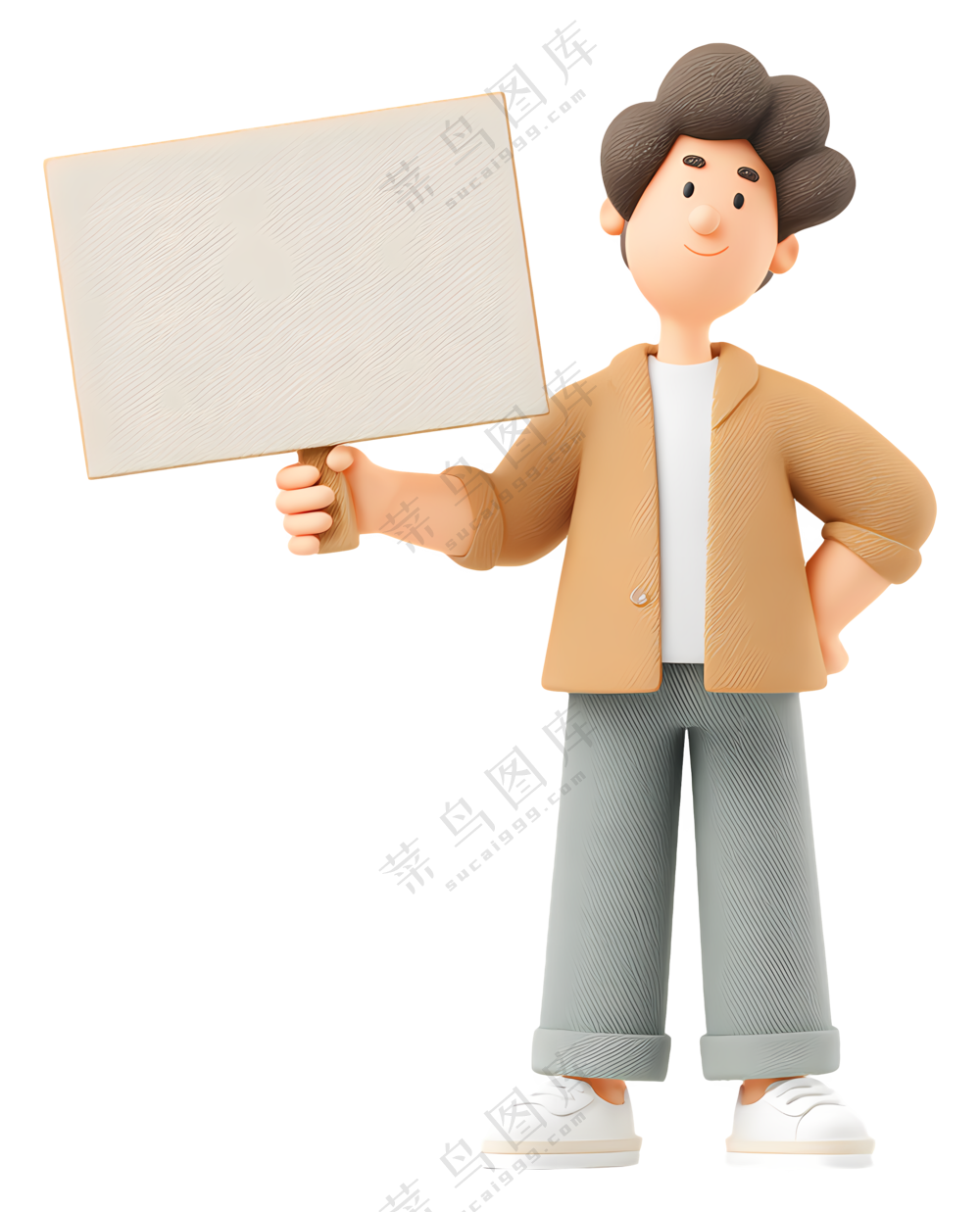 举着空白牌子的人