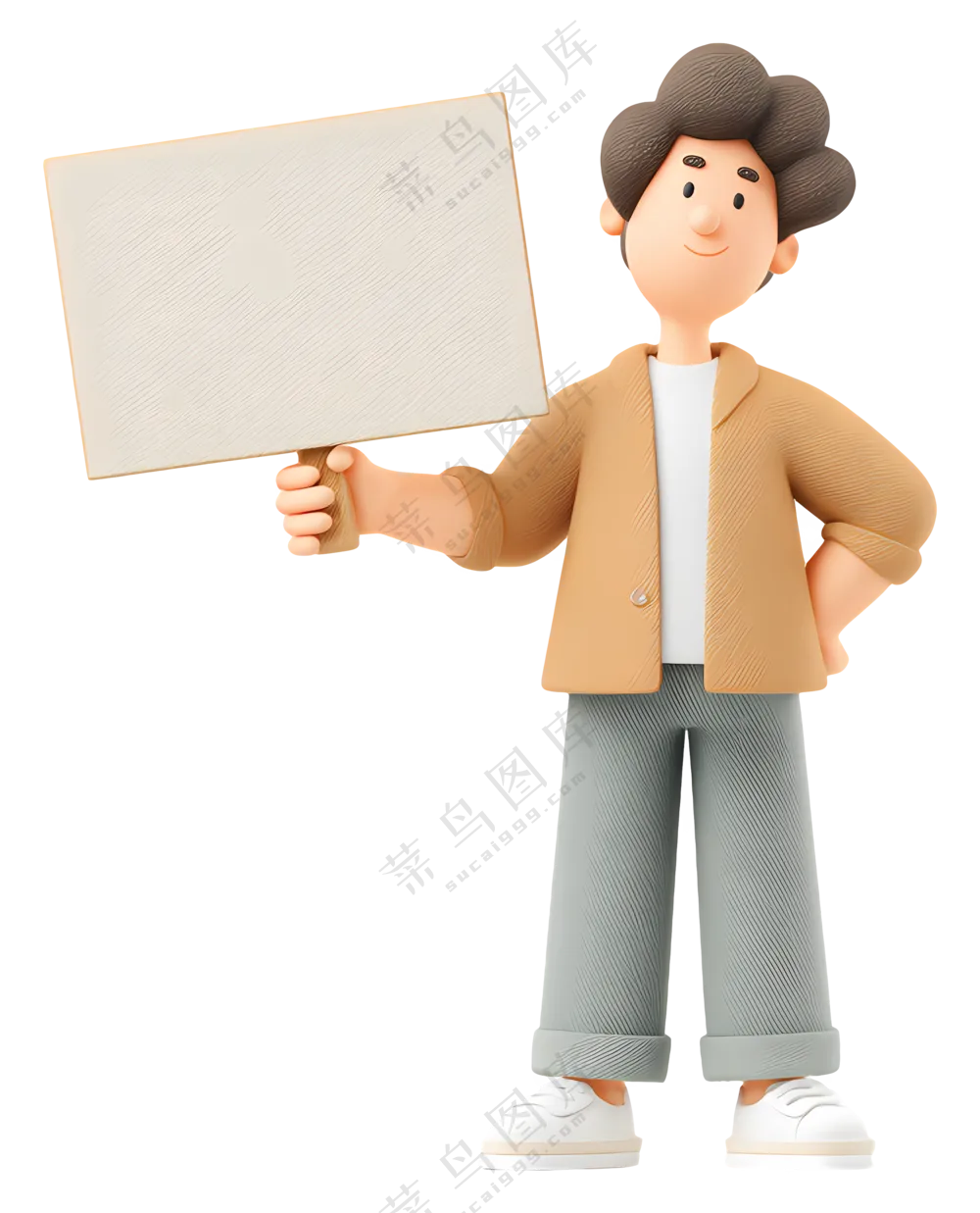 举着空白牌子的人