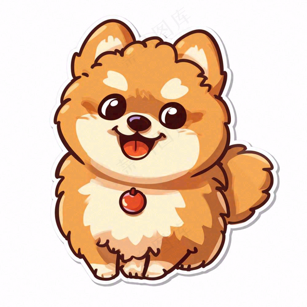小狗宠物动物卡通插画免抠