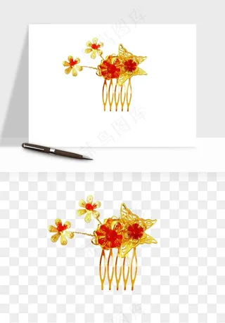 古风发簪头饰配饰png免抠