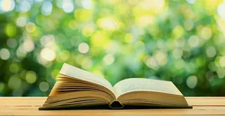 大自然绿色阅读书本世界读书日摄影图