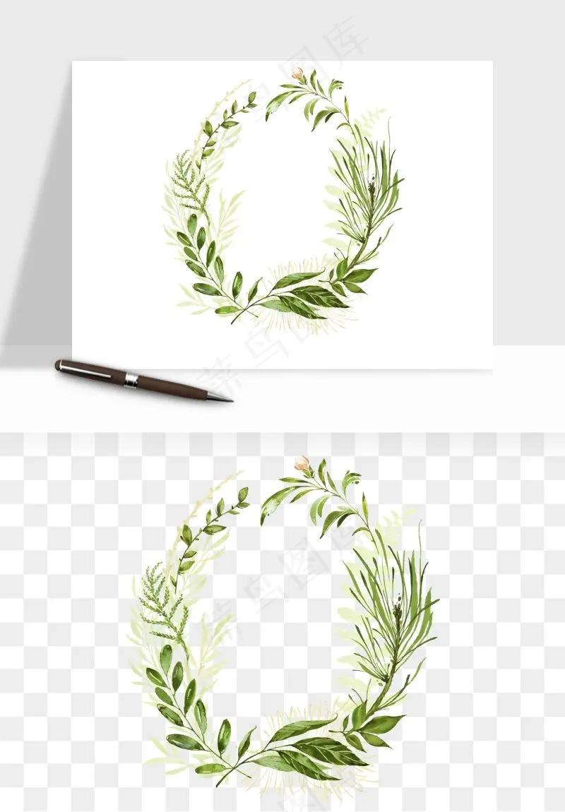 清新手绘植物png免抠