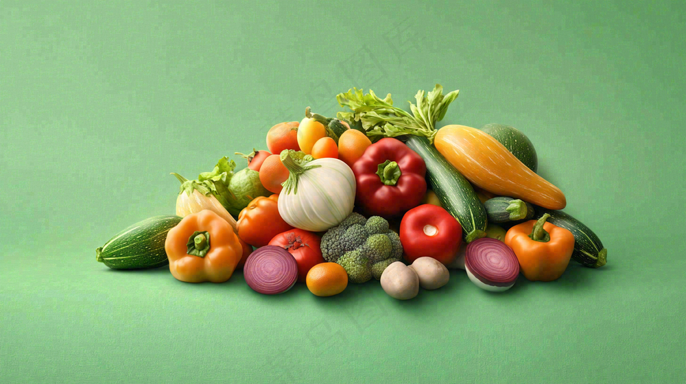 蔬菜堆食物膳食纤维摄影图