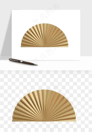 古风扇子元素png免抠