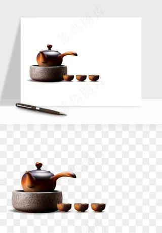 中国风茶壶茶几png免抠图