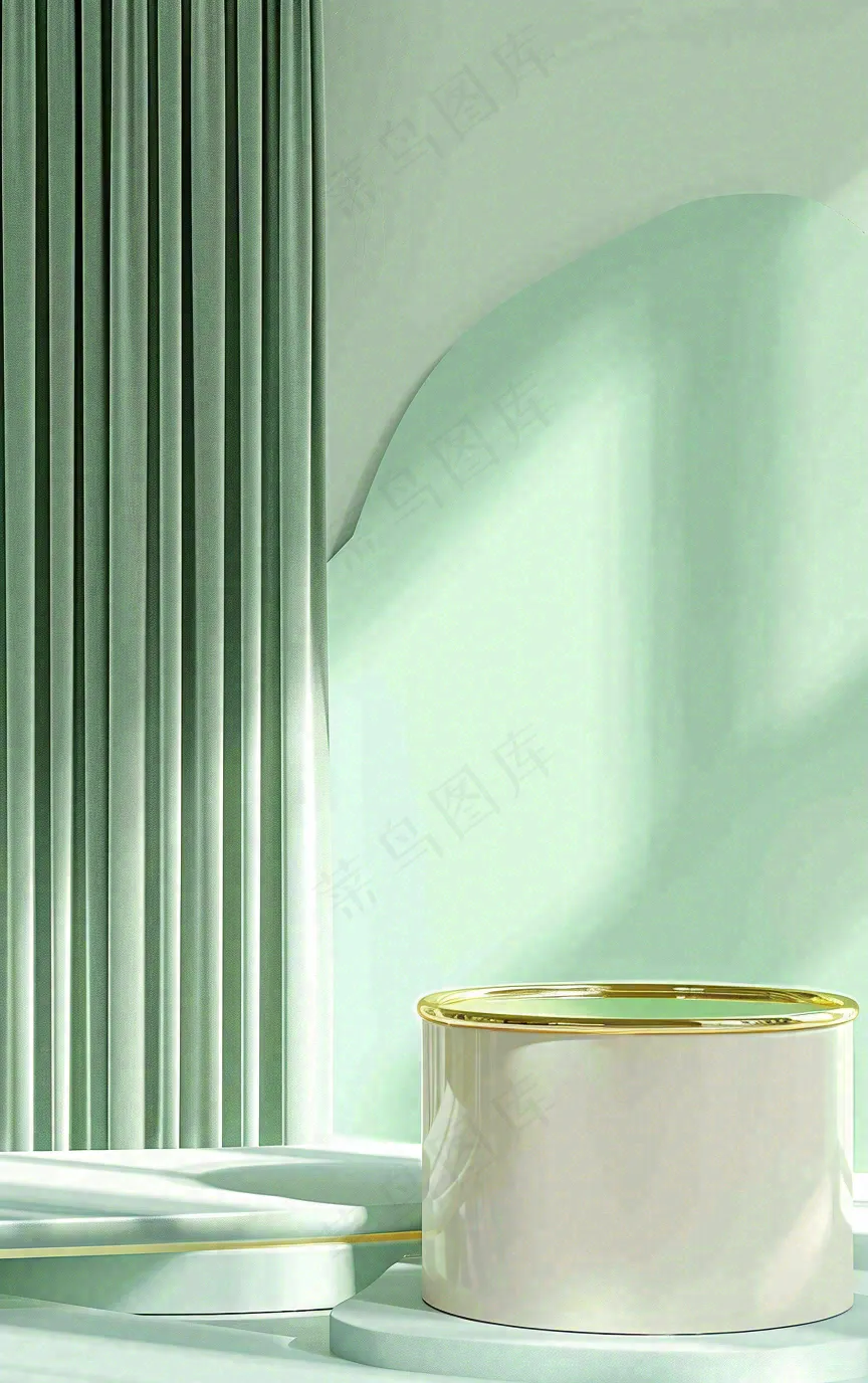 美妆护肤3d展台清新背景