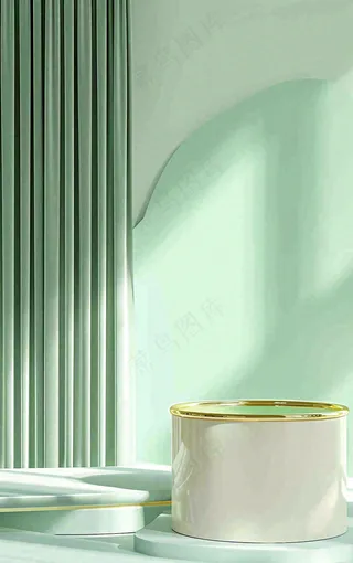 美妆护肤3d展台清新背景