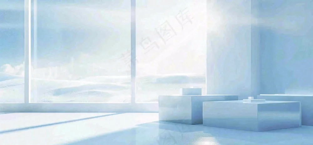 美妆护肤3d展台清新背景