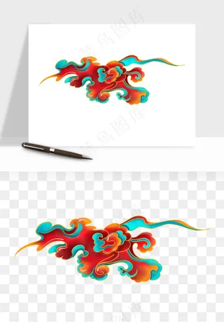 国潮敦煌云纹祥云云彩png免抠