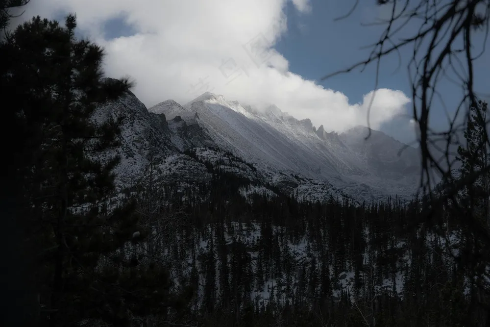 晨曦山峦：雪山和白云