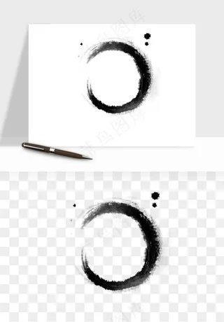 墨迹水墨圆圈圆环边框