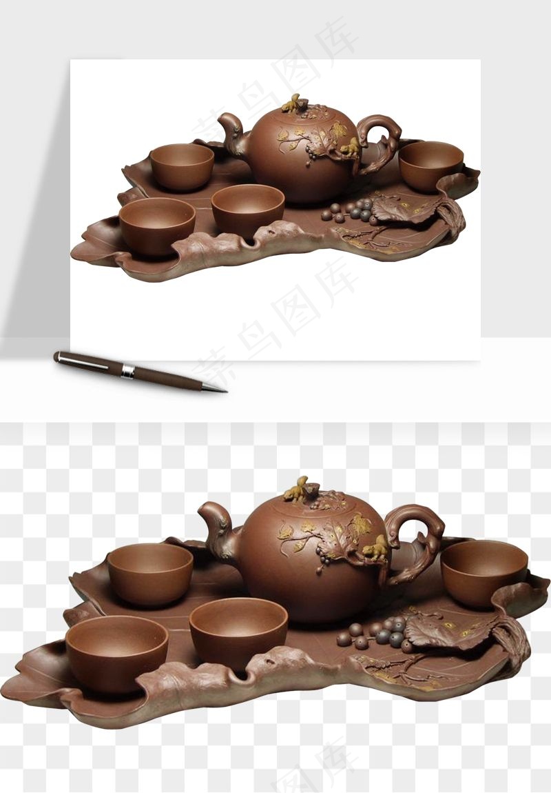 中国风茶壶茶几png免抠图