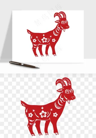 十二生肖剪纸中式纹样图案png免抠