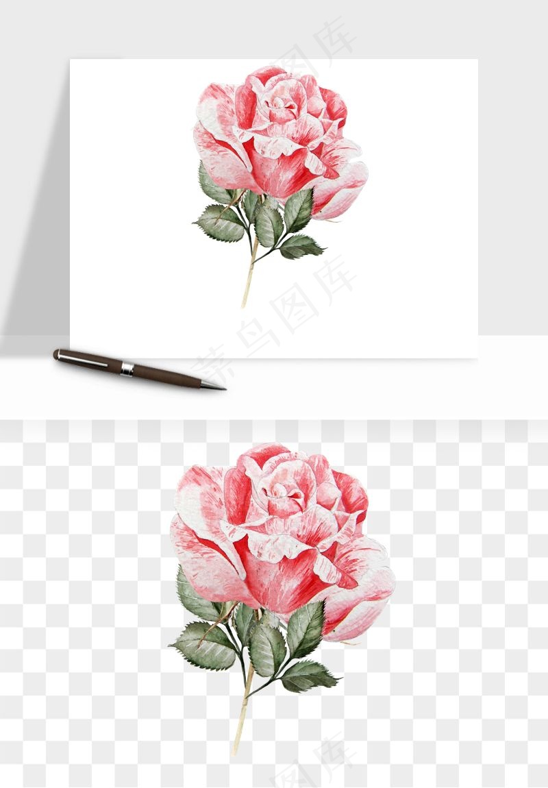 水彩复古花卉png免抠