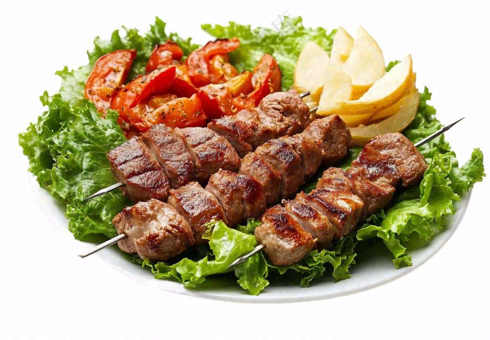 烤肉烤串牛羊肉食物摄影图免抠