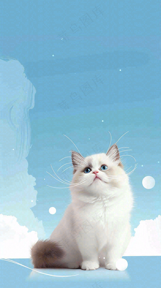 宠物美容院猫狗卡通插画背景