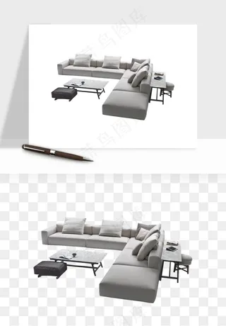 现代沙发家具png免抠