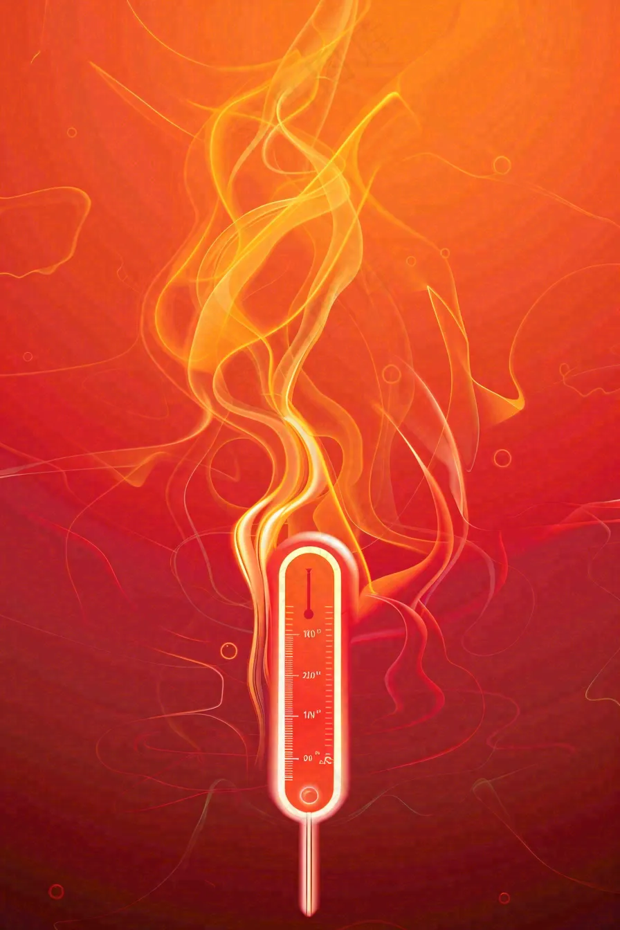 高温预警炎热背景