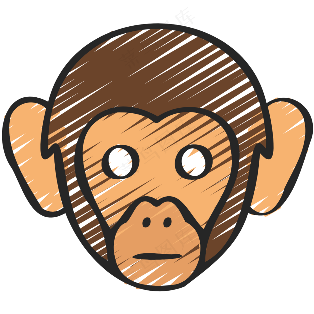 小猴子 铅笔手绘图标icon