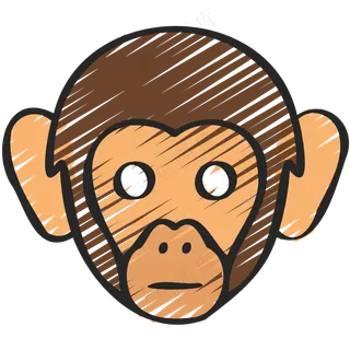小猴子 铅笔手绘图标icon